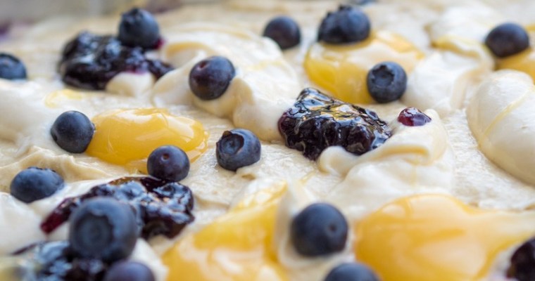 Lemon and Wild Blueberry Cheesecake Slices
