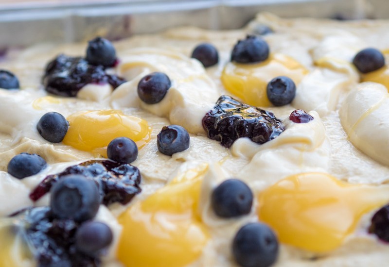 Lemon and Wild Blueberry Cheesecake Slices